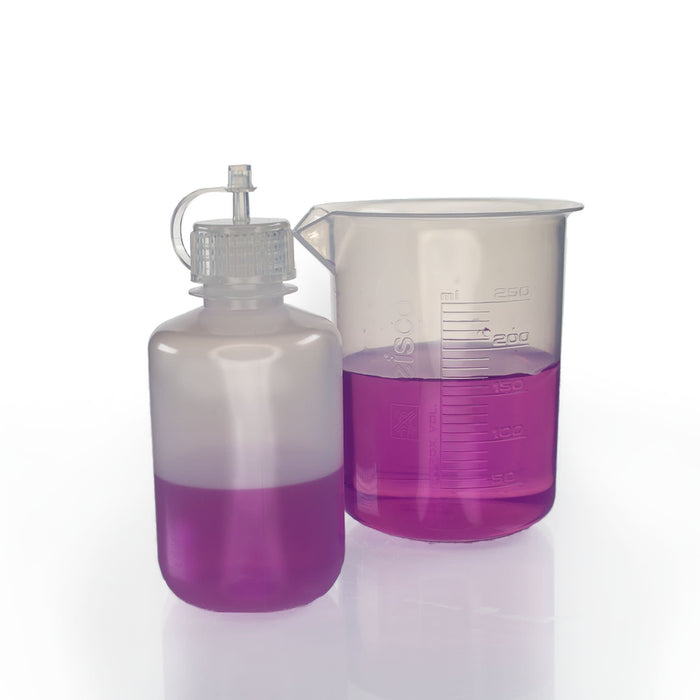 Eisco – LDPE Dropping Bottle Euro Design 125mL Capacity - Precision Drop Control Dispensing of Liquids - For Use in Classrooms and Industrial Applications