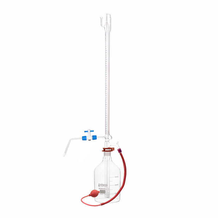 Automatic Zero Burette, 100ml - Class B - 34/35 Joint Size - 0.20±ml Tolerance, 0.20ml Sub. Divisions - 2000ml Reservoir Capacity - Eisco Labs