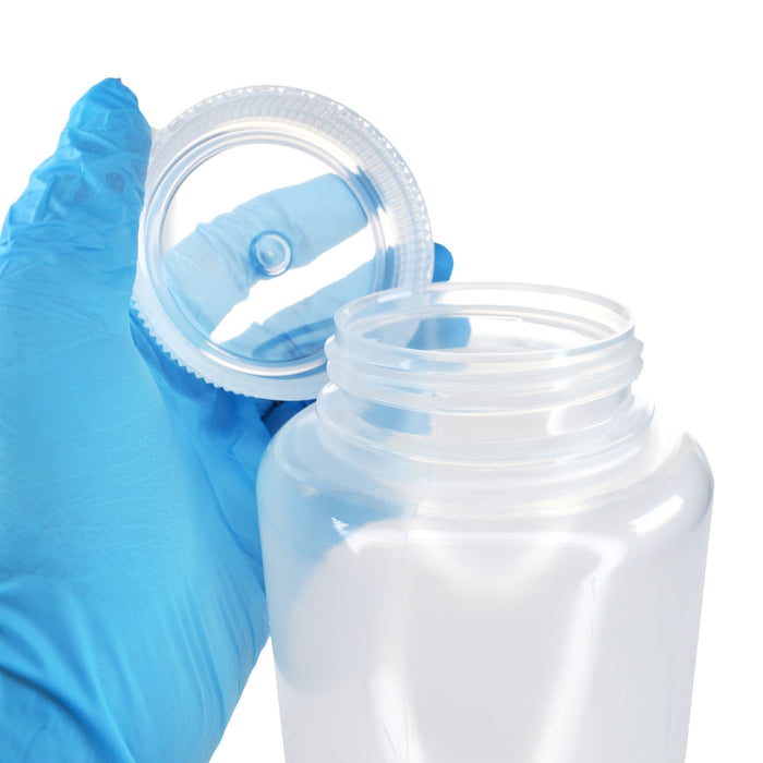 Eisco - 1L Wide Mouth Polypropylene Translucent Reagent Bottles with Polypropylene Caps, Pack of 12, Non-Sterile, Autoclavable, Leakproof Laboratory Storage Bottles, 0-135°C Temperature Range