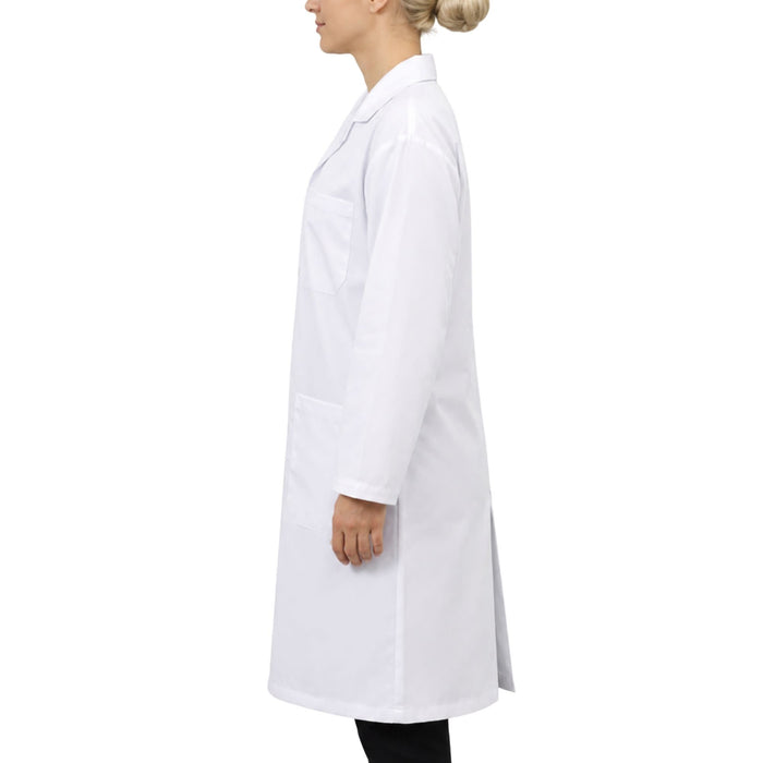 Eisco Adult Small Professional Grade Poly-Cotton Lab Coat, 10 Pack– Durable Snap Front Laboratory Coat, 3 Pockets, Machine Washable, White