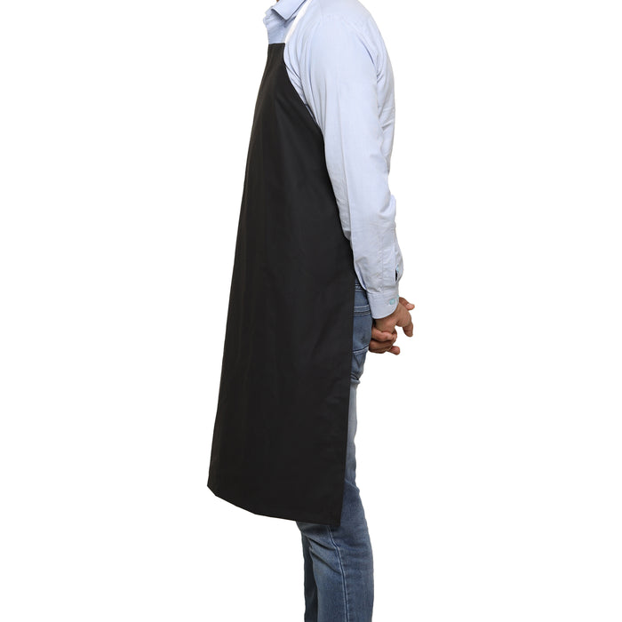 EISCO Rubber Vinyl Apron, Small (27"W x 30"L) - Adjustable Bib Apron for Dishwashing, Butcher, Laboratory - Black