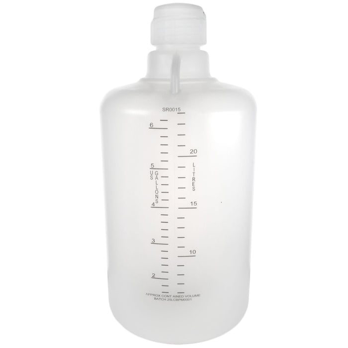 Eisco - 25L Polypropylene Carboy with Silicone-Lined Cap, Autoclavable, Non-Sterile, No Spigot, 0-135°C Temperature Range, FDA Compliant, Leakproof Tested, Ideal for Scientific and Laboratory Use