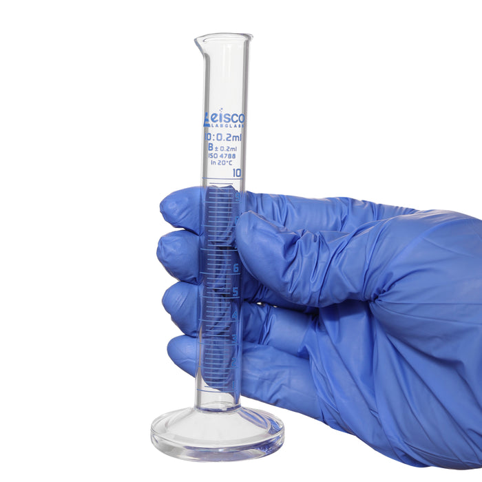 Graduated Cylinder, 10ml - Class B - Blue Graduations, Round Base