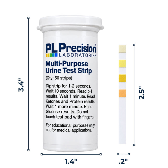 Eisco Multi-Purpose Urine Test Strips for Educational Analysis