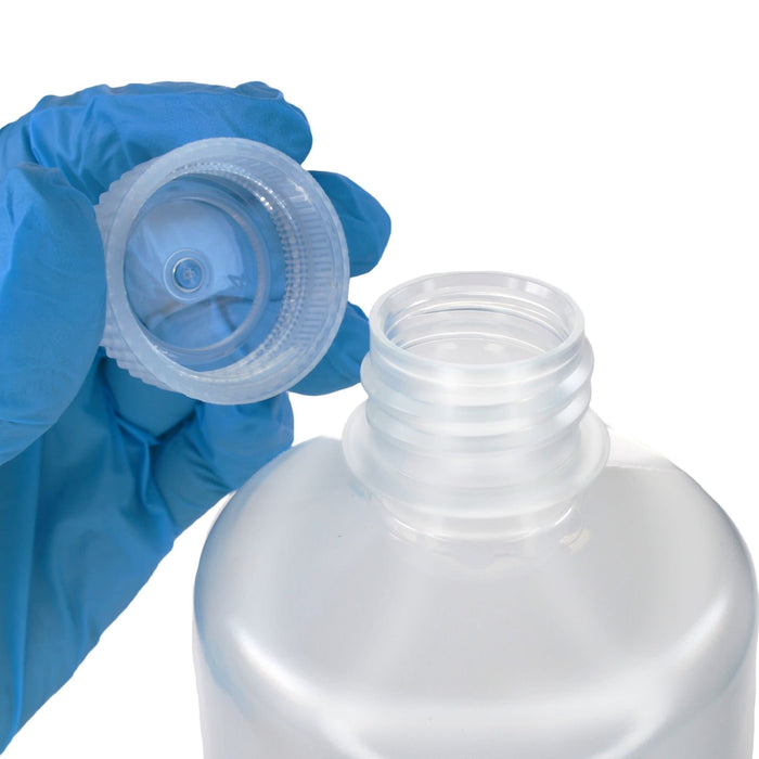 Eisco - Bulk Pack of 125, 500mL Narrow Mouth Polypropylene Translucent Reagent Bottles with Polypropylene Caps, Non-Sterile, Autoclavable, Leakproof, Laboratory Storage Bottles, 0-135°C Temperature Range