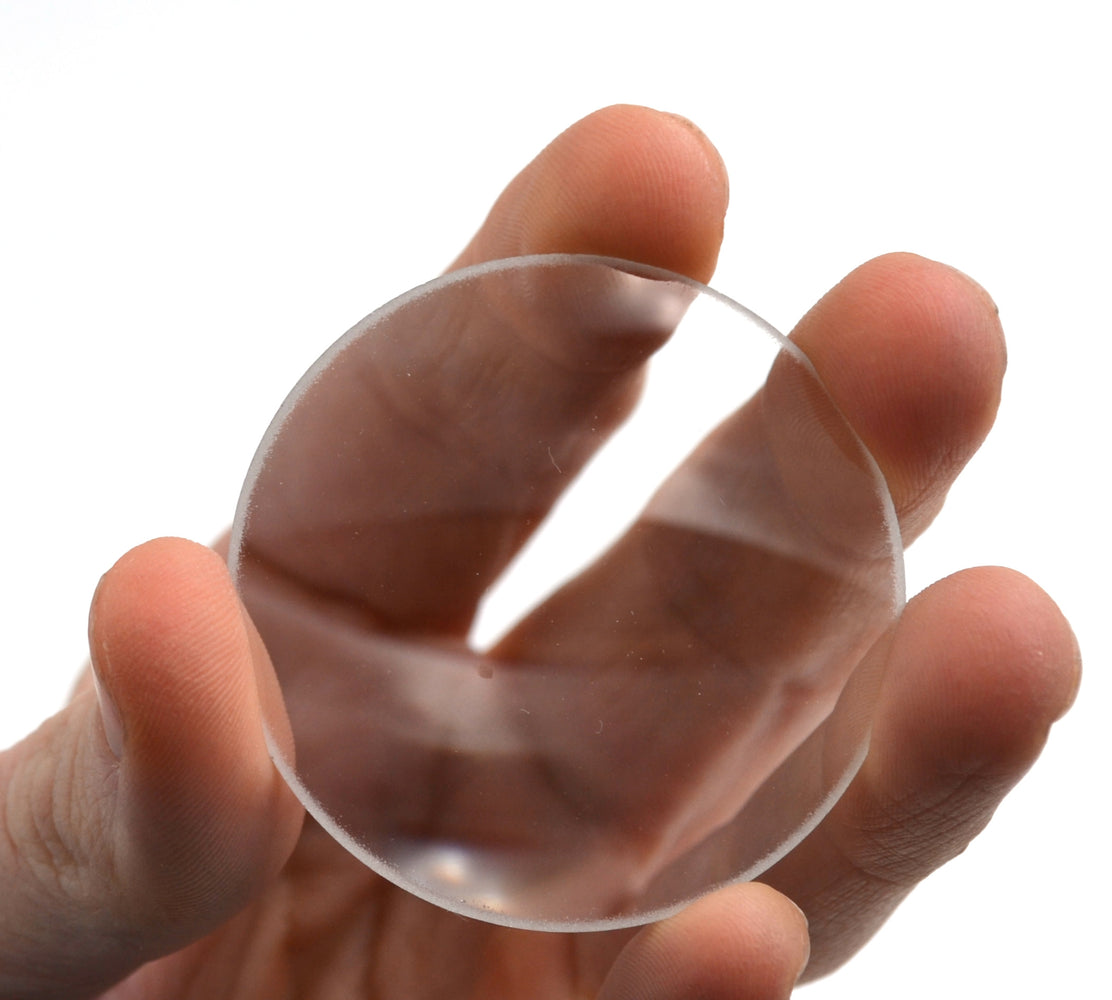 Round Double Convex Optical Glass Lens - 2" (50mm) Diameter - 200mm Focal Length - 4.5mm Thick Approx. - Eisco Labs