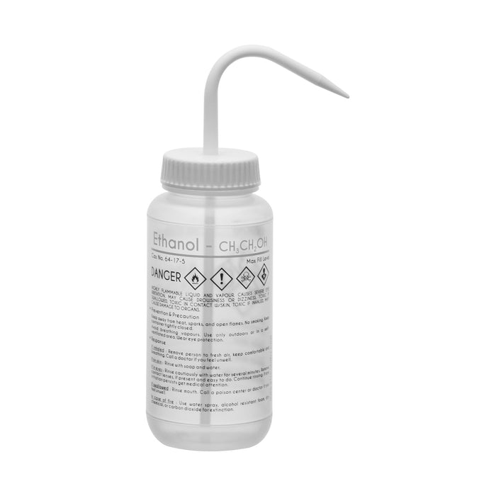 Performance Plastic Wash Bottle, Ethanol, 500 ml - Labeled (2 Color)