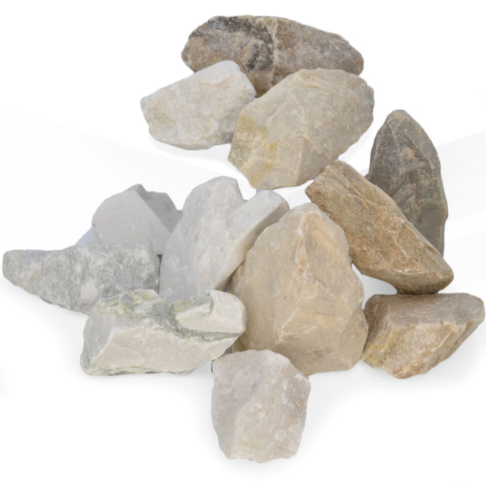 12PK Fine White Marble Specimens, 1" - Geologist Selected Samples - Eisco Labs