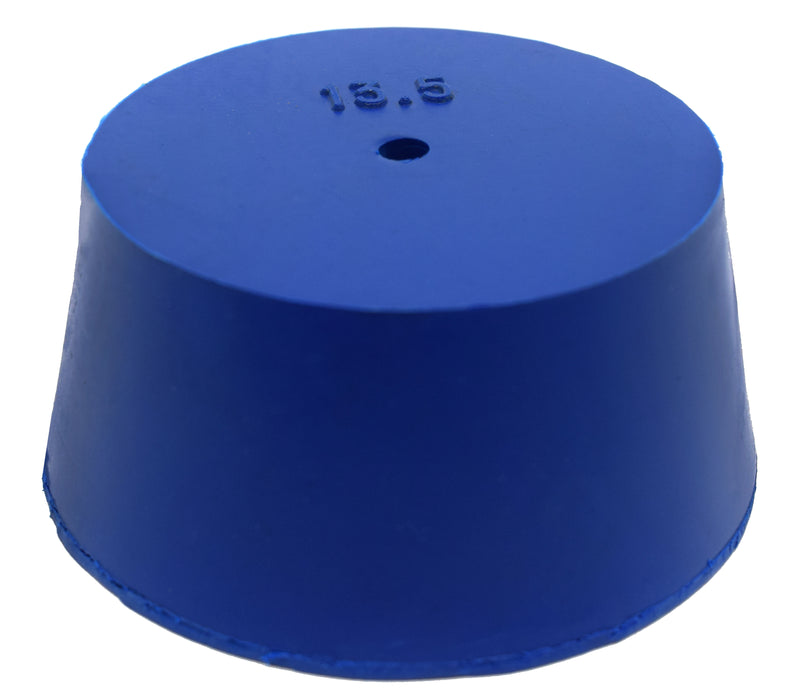 10PK Neoprene Stoppers, 1 Hole - ASTM - Size: #13.5 - 62mm Bottom, 75mm Top, 25mm Length