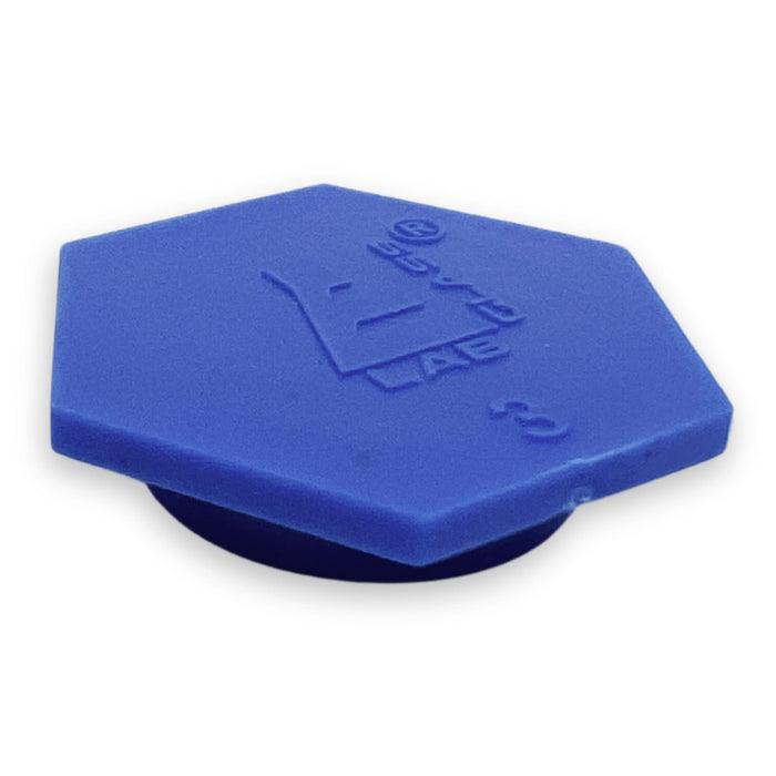 Eisco Labs - Pack of 10 Plastic Snap Caps for 50mL Volumetric Flask, Size No. 3, Compatible with Eisco Labs CH0444A Volumetric Flasks, Secure Airtight Seal for Solution Preparation and Storage in Laboratory Settings