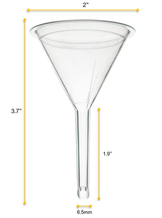 10PK Filter Funnel, 2" - Polypropylene Plastic - Chemical Resistant