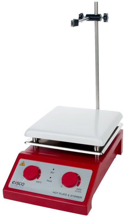Hot Plate with Magnetic Stirrer, 650W - 400°C / 2000 RPM - Ceramic Top - Eisco Labs