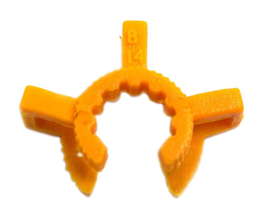 Joint Clip, 14/23 - Chemical & Temperature Resistant, Standard Taper - Yellow, Single Clip - Eisco Labs