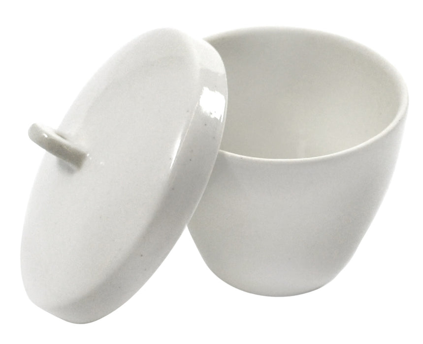 Porcelain Crucible with Lid, Tall Form, 50ml Capacity - Eisco Labs