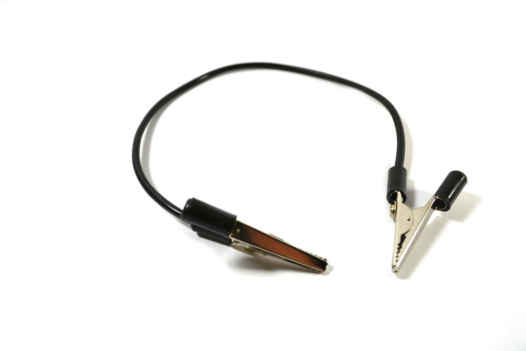 Eisco Labs - 4mm Connecting Leads – 12" Black Insulated Alligator Clip Wires, Electrical Test Leads, Jumper Wires, Circuit Testing Clips, DIY Electronics Cables for Lab, STEM, Experiments, Prototyping