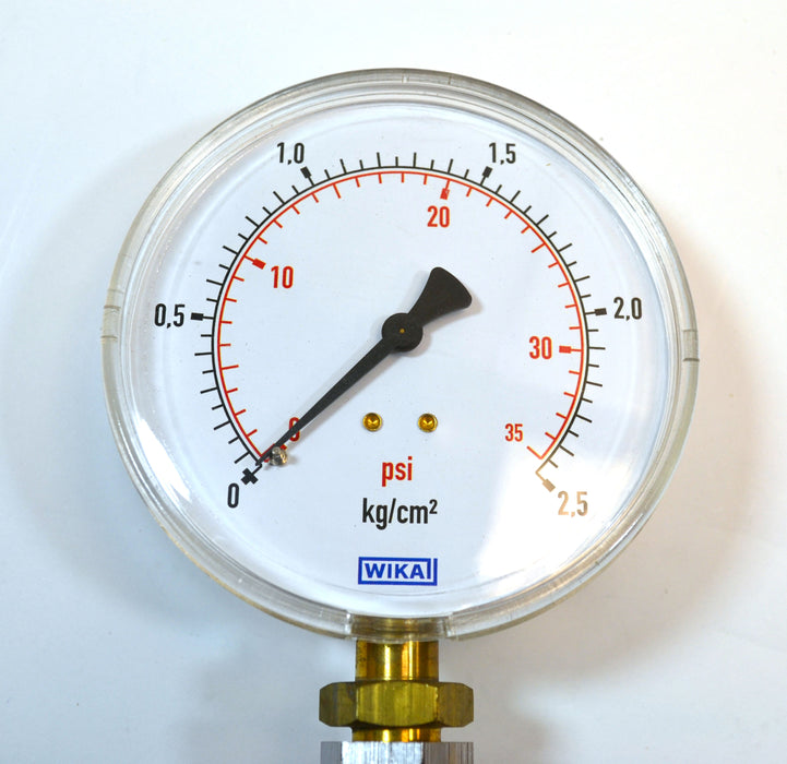 Eisco Labs Bourdon Gauge (Range: 0-2.5 kg/cm2 and 0-35 psi) (0.340in diameter nipple)