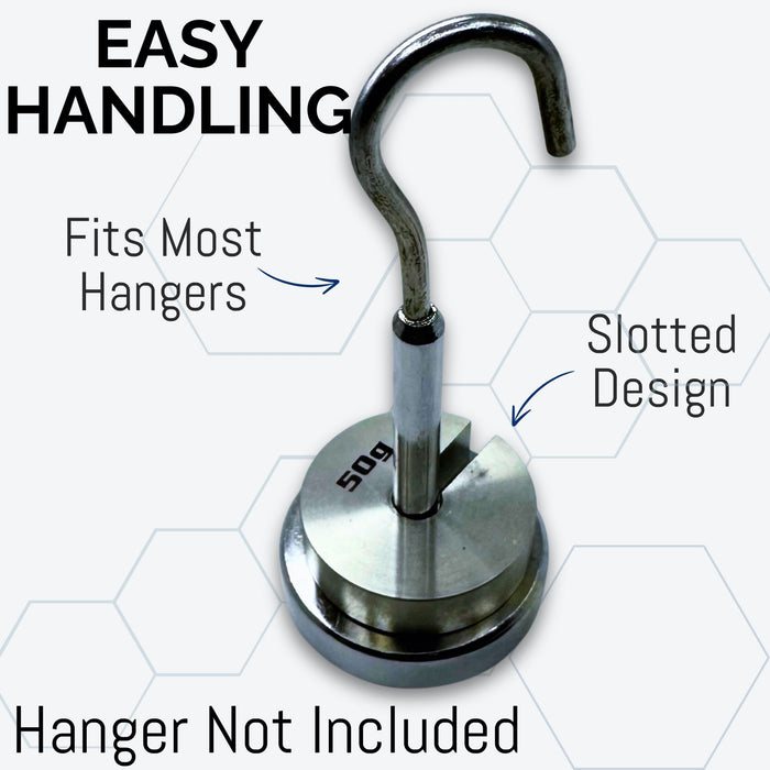 Eisco Labs 50g Stainless Steel Slotted Mass – Durable Precision Weight with 1.25" Outer Diameter, Slotted for Lab, Physics & Educational Use, Single Pack