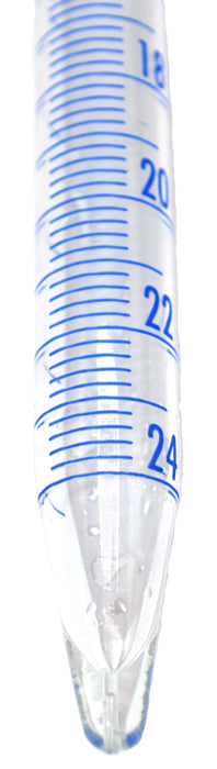 Seological Pipette & Pump, 25ml - Class A, Tolerance ±0.100 - White Graduation - Includes One-Hand Pump for Easy Pipette Flushing - Borosilicate Glass - Eisco Labs