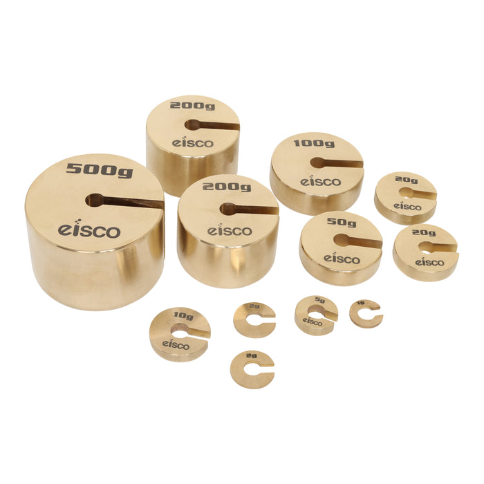 Masses - Slotted, Solid Brass, set of 12