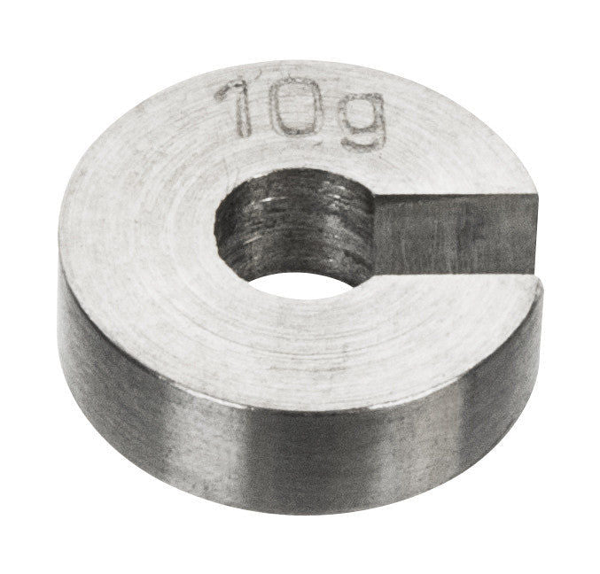 Eisco Labs 10g Stainless Steel Slotted Mass – Durable Precision Weight with 5/8" Outer Diameter, Slotted Design for Lab, Physics & Educational Use, Single Pack