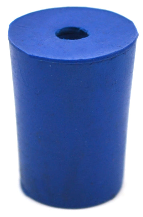 Neoprene Stoppers, 1 Hole - Blue - Size: 15mm Bottom, 18mm Top, 24mm Length - Pack of 10