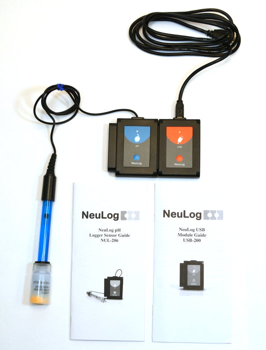USB pH SENSOR - All connection devices included, software free for download, works with PC or MAC