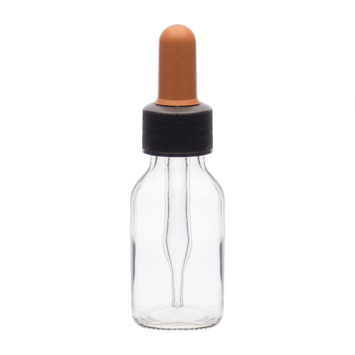 Dropping Bottle, 30ml (1oz) - Screw Cap with Glass Dropper - Soda Glass