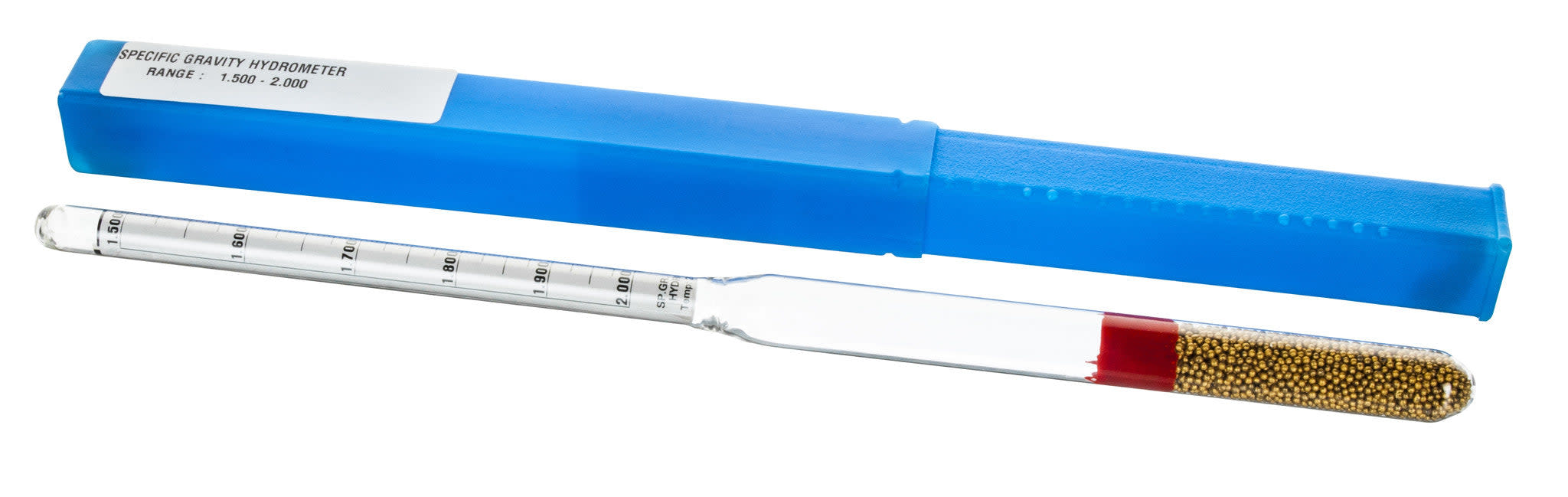 Laboratory Hydrometer - Specific Gravity, Heavy Liquids, Range 1.500 to 2.000 x 0.010 - Includes Protective Case - Eisco Labs