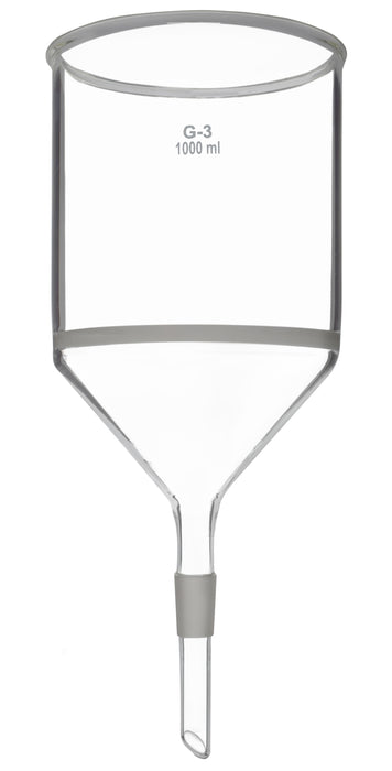 Buchner Funnel, 1000ml - Sintered Disc, G-3 Porosity (120mm) - Jointed Stem, 19/26 - Borosilicate Glass - Eisco Labs