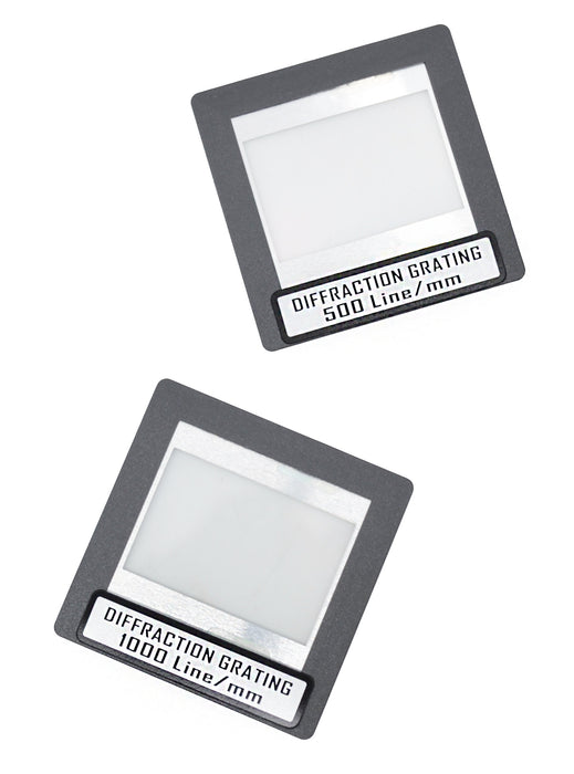 Diffraction Grating Kit - Experiment Components Only - Laser, Slide Holder, 2 Diffraction Gratings, 2 Posts - (Base Not Included) - Visual Scientifics by Eisco
