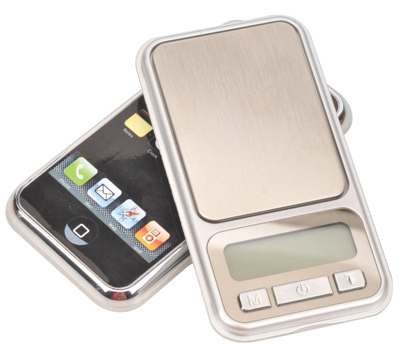 Digital Pocket Scale, 4.5"L - Capacity 500g, Readability 0.1g - 6 Weighing Modes - Auto Calibration & Tare Functions - 2.7" x 2" Weighing Pan - Faux Mobile Phone Cover