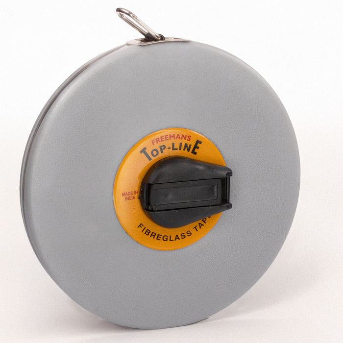 Eisco – 30 Meter Fiberglass Tape Measure with PVC Covering and Flush Winding Handle – Metric and Imperial Markings – Non-Conductive Waterproof Measuring Tool for Lab Field and STEM Education Use