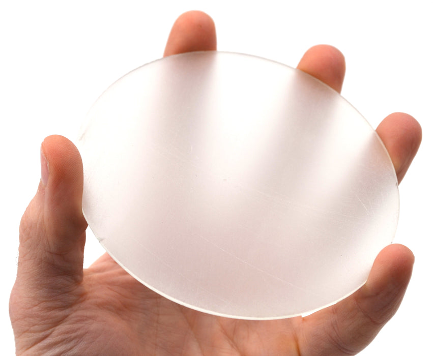 Gas Jar Cover, 3.9" - 1.7mm Thick - Frosted Glass, One Side Ground - Jar/Beaker Cover - Eisco Labs