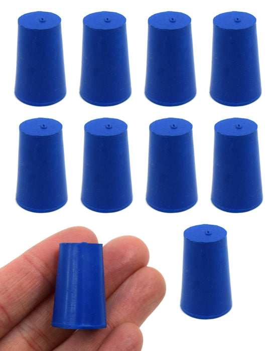 10PK Neoprene Stoppers, Solid - ASTM - Size: #0 13mm Bottom, 17mm Top, 25mm Length