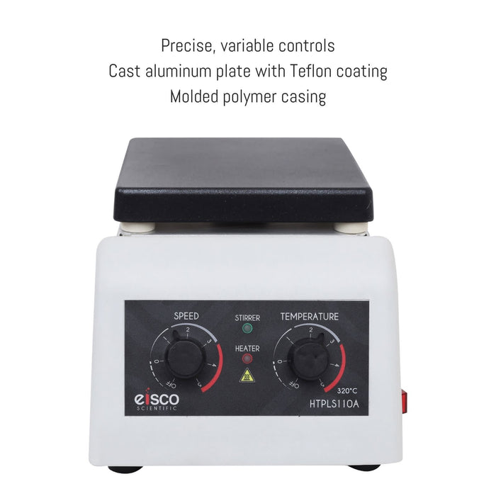 Eisco Endurance Hot Plate Stirrer - 250W Lab Heating & Stirring, Up to 320°C, 100-2000 RPM, Teflon-Coated Plate, 2L Capacity