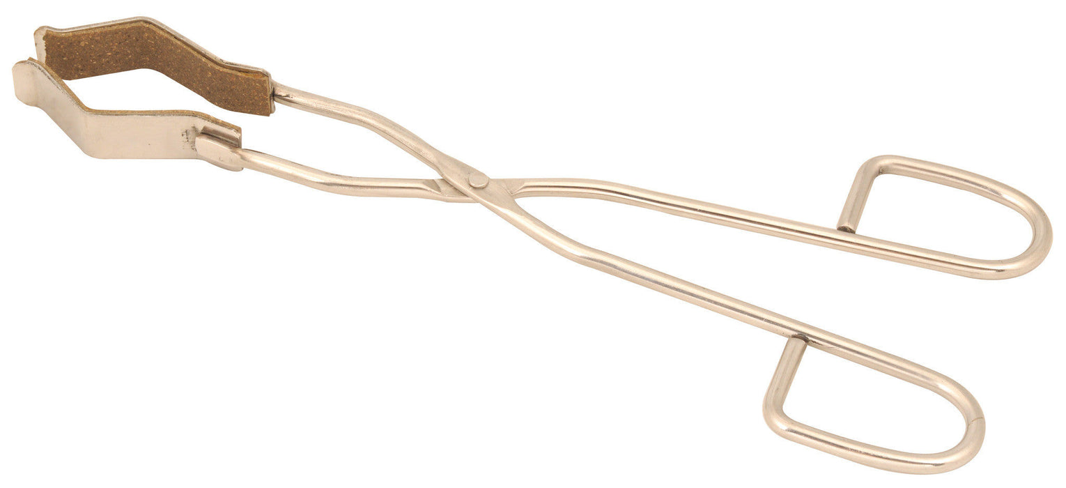 Safety Flask Tongs - Stainless Steel, Cork Lined Jaws - Eisco Labs