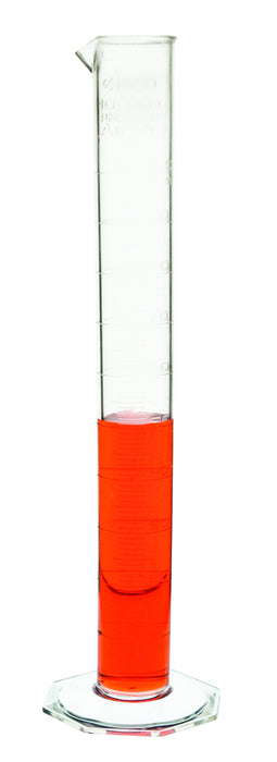 Graduated Cylinder, 100mL - Class A - Octagonal Base - Raised Graduations - TPX Plastic