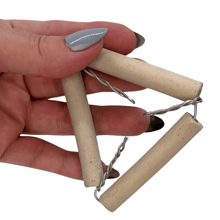 Eisco Labs - Clay Crucible Triangle - 6cm (2.36")  Clay Triangle For Crucible Support for High-Heat Lab Applications, Heat-Resistant Triangle For Chemistry Experiments, and Bunsen Burner Use