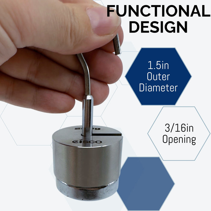Eisco Labs - 200g Stainless Steel Slotted Mass – Durable Precision Weight with 1.5" Outer Diameter, Slotted for Lab, Physics & Educational Use, Single Pack