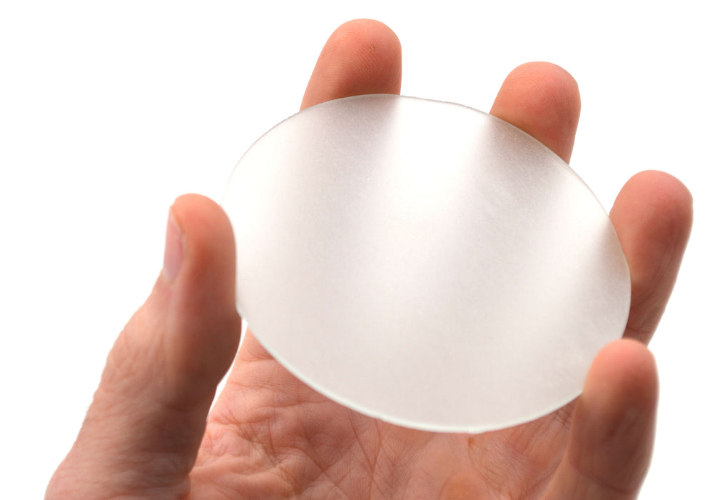 Gas Jar Cover, 3" - 1.7mm Thick - Frosted Glass, One Side Ground - Jar/Beaker Cover - Eisco Labs