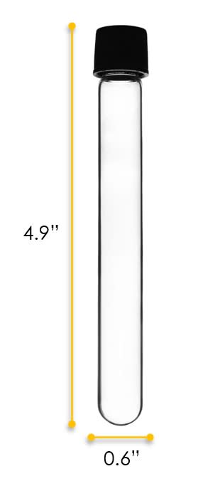 Culture Tube with Screw Cap, 15mL - 16x125mm - Round Bottom - Borosilicate Glass