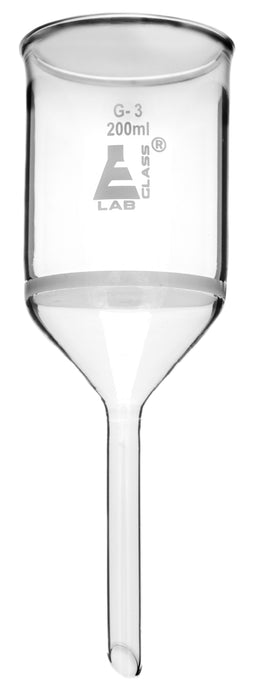 Buchner Funnel, 200ml - Sintered Disc, G-3 Porosity (65mm) - Plain Stem - Borosilicate Glass - Eisco Labs