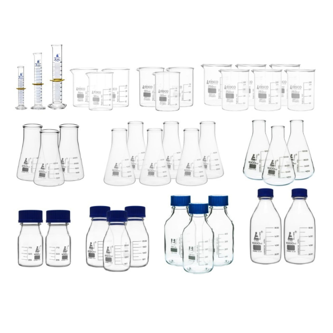 Eisco Labs - 37 Piece Lab Starter Kit - Borosilicate Glass Beakers, Re