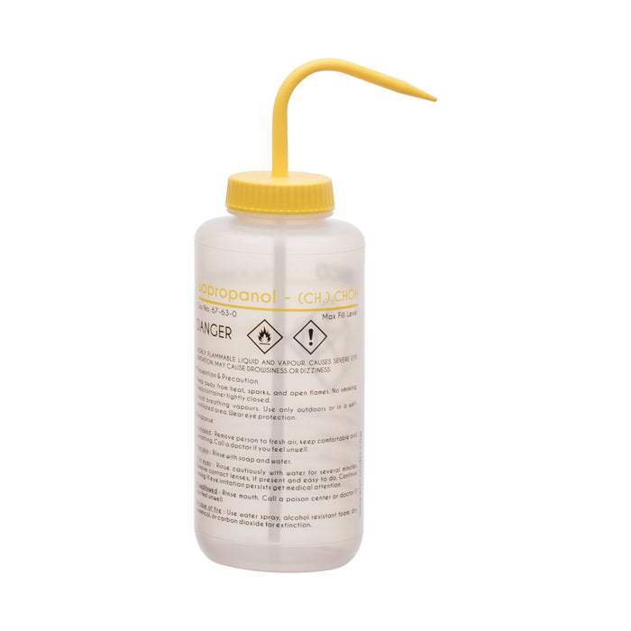 Performance Plastic Wash Bottle, Isopropanol, 1000 ml - Labeled (2 Color)