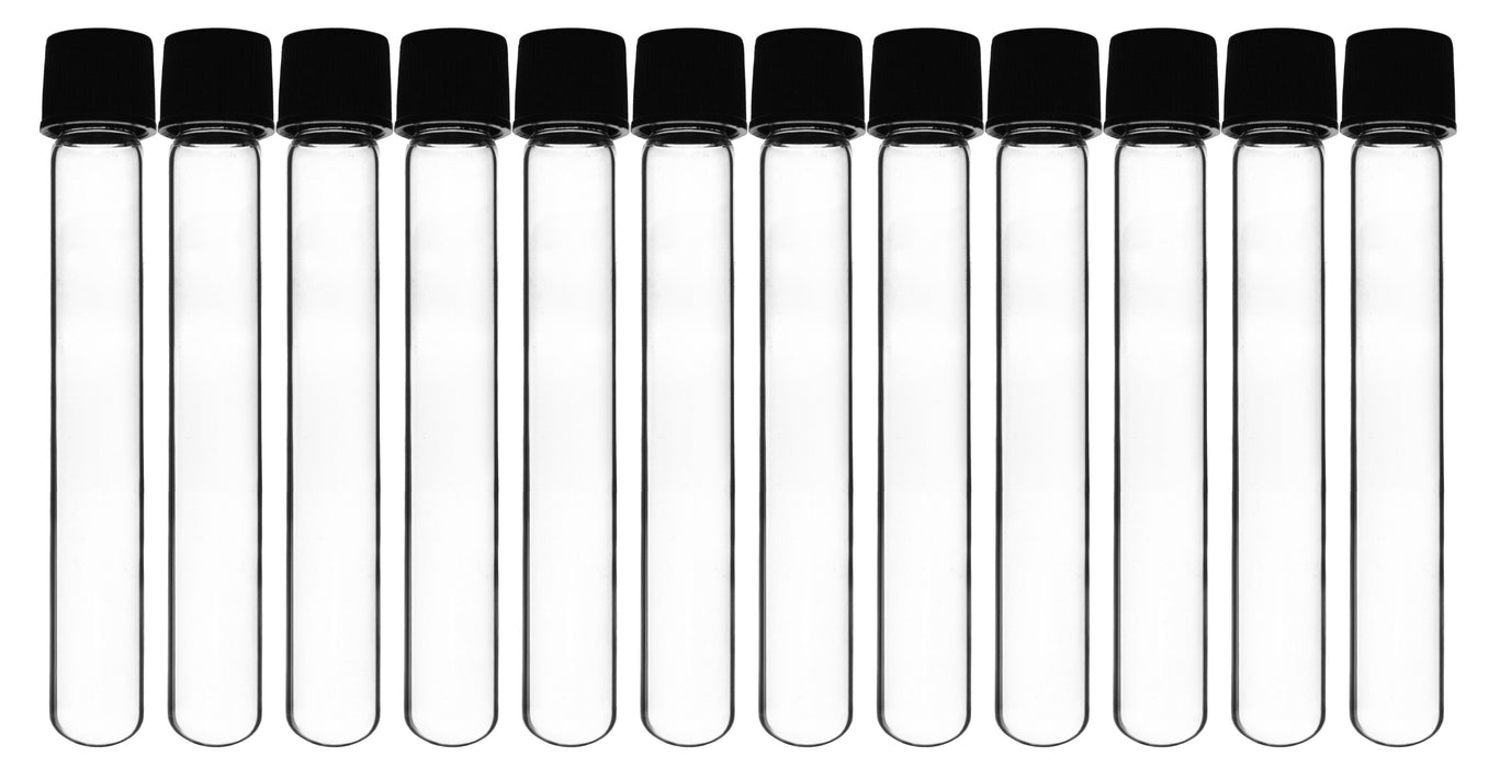 Culture Tube with Screw Cap, 10mL, 12/PK - 16x100mm - Marking Spot - Round Bottom - Borosilicate Glass