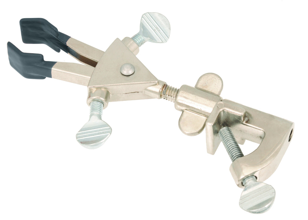 Universal Retort Clamp - 2 Vinyl Coated Prongs, Double Adjustable