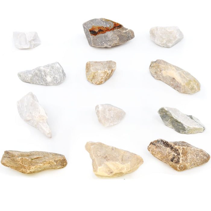 12PK Fine White Marble Specimens, 1" - Geologist Selected Samples - Eisco Labs