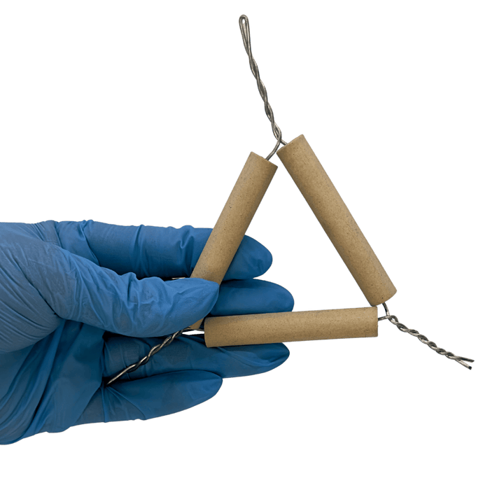 Eisco Labs - Clay Crucible Triangle - 6cm (2.36")  Clay Triangle For Crucible Support for High-Heat Lab Applications, Heat-Resistant Triangle For Chemistry Experiments, and Bunsen Burner Use