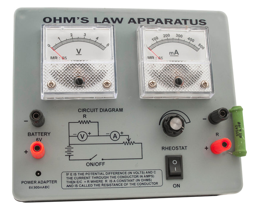 Ohm's Law Apparatus - AC/DC Adapter Included - Physics Resistance Experiment