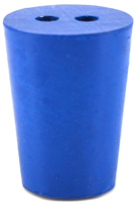 10PK Neoprene Stoppers, 2 Holes - ASTM - Size #1 - 14mm Bottom, 19mm Top, 25mm Length